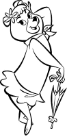 A coloring page of yogi bear